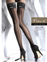 Fiore - Patterned Hold-Ups Melita White
