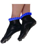 Latex Socks Black With Blue Frills